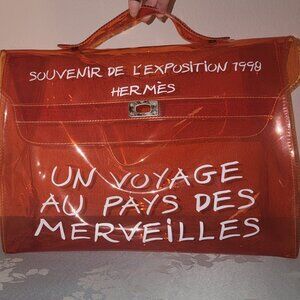 🎉 VINTAGE HERMÈS ORANGE SOUVENIR De L'EXPOSITION KELLY MISSING MALE